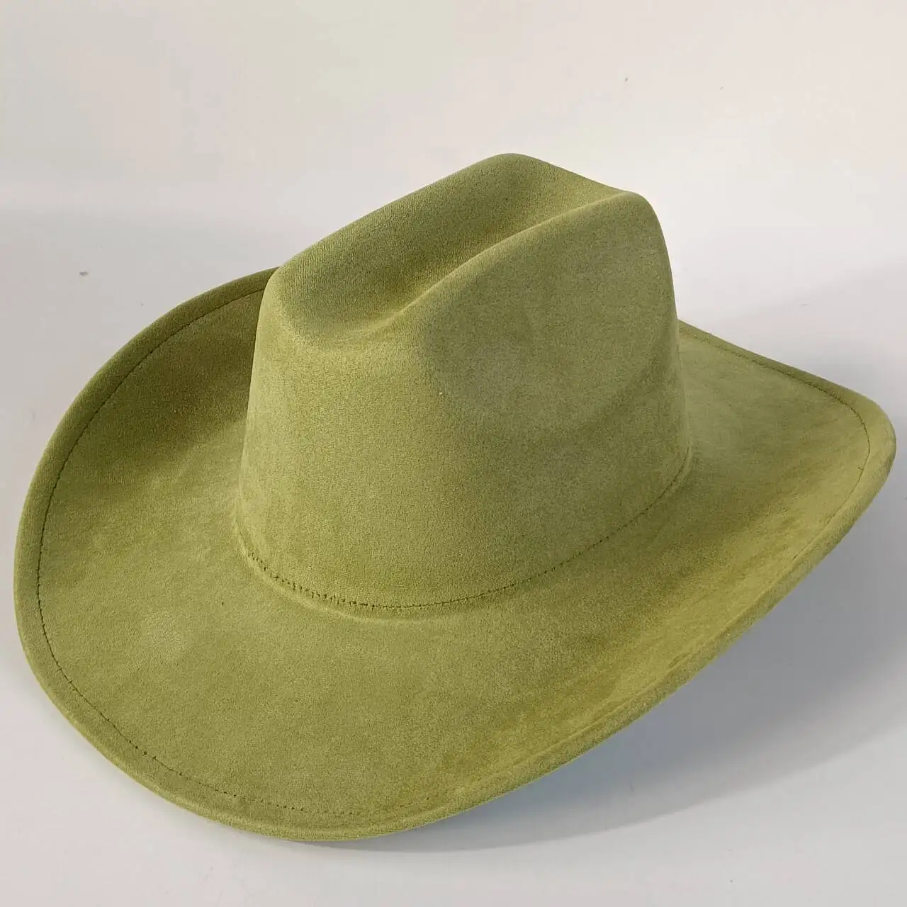 Western Premium Wildleder-Cowboyhut Stilvoller Fedora-Hut aus Wildleder für Damen und Herren Perfekt für festliche Outdoor-Aktivitäten – Detail 5