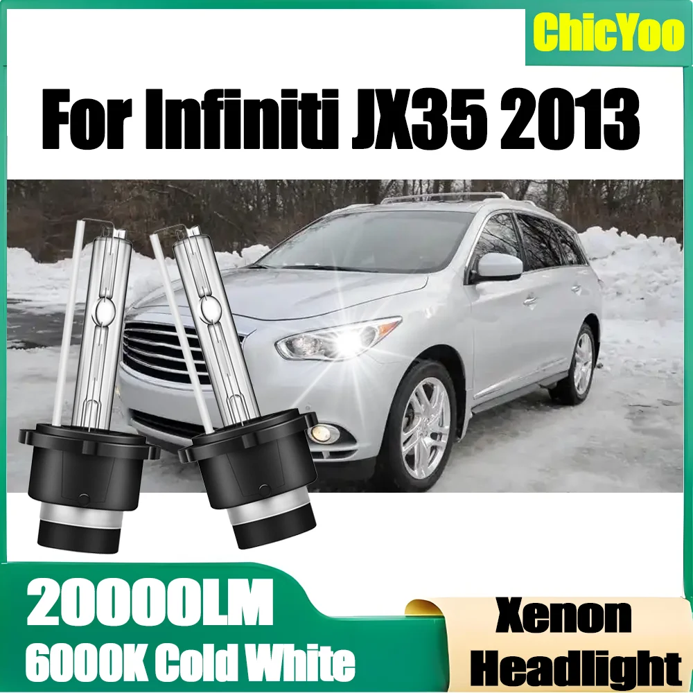 

2PCS D2S Xenon Headlight Bubs 20000LM High Power 6000K White Super Bright Xenon 35W Car Lights 12V 24V For Infiniti JX35 2013