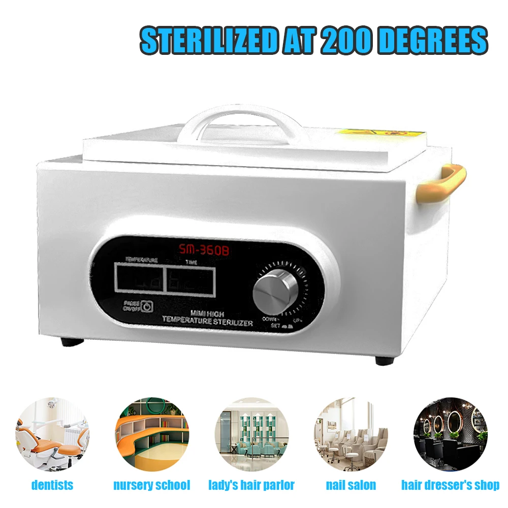Gabinete de desinfección de alta temperatura 300W, esterilizador de calor seco para tatuajes y salones de uñas, autoclave con temporizador