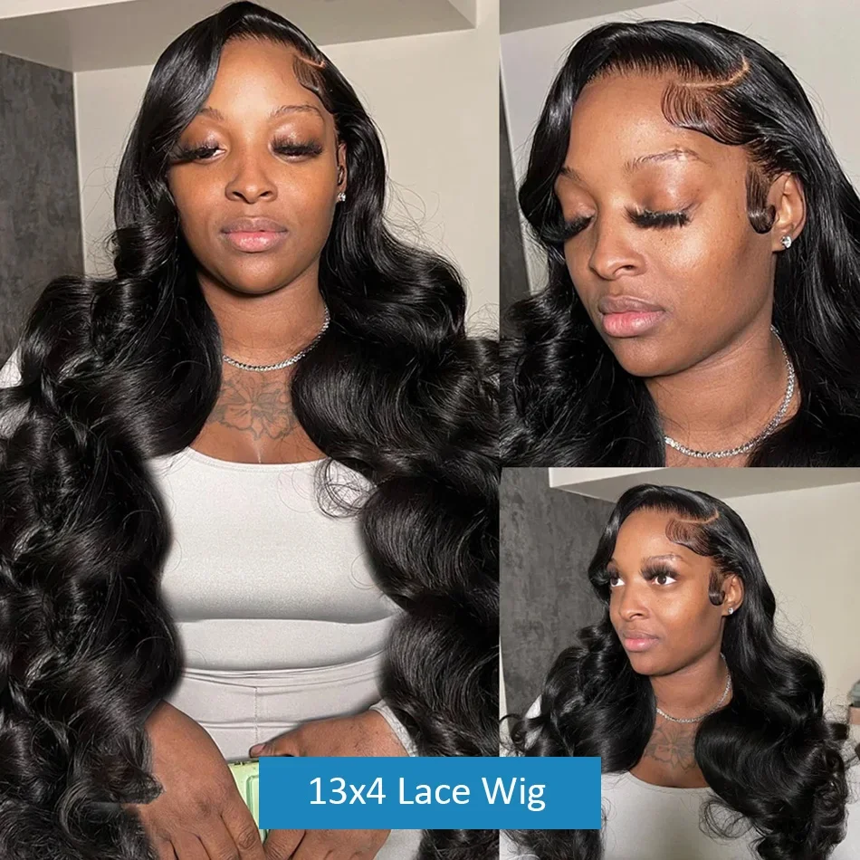 Perruque Lace Front Wig Body Wave Remy Naturelle, Cheveux Humains, 13x4, 13x6, 13x4, Densité 300, 30 40 Pouces, pour Femme Africaine