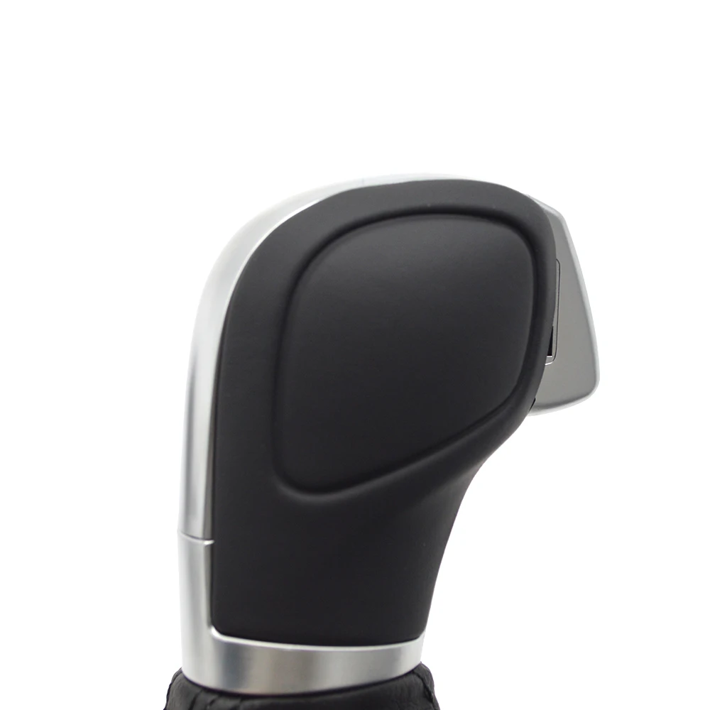 Leather Black line Stitching AT DSG Gear Shift Knob Lever Cover For Tiguan 5ND 713 203F