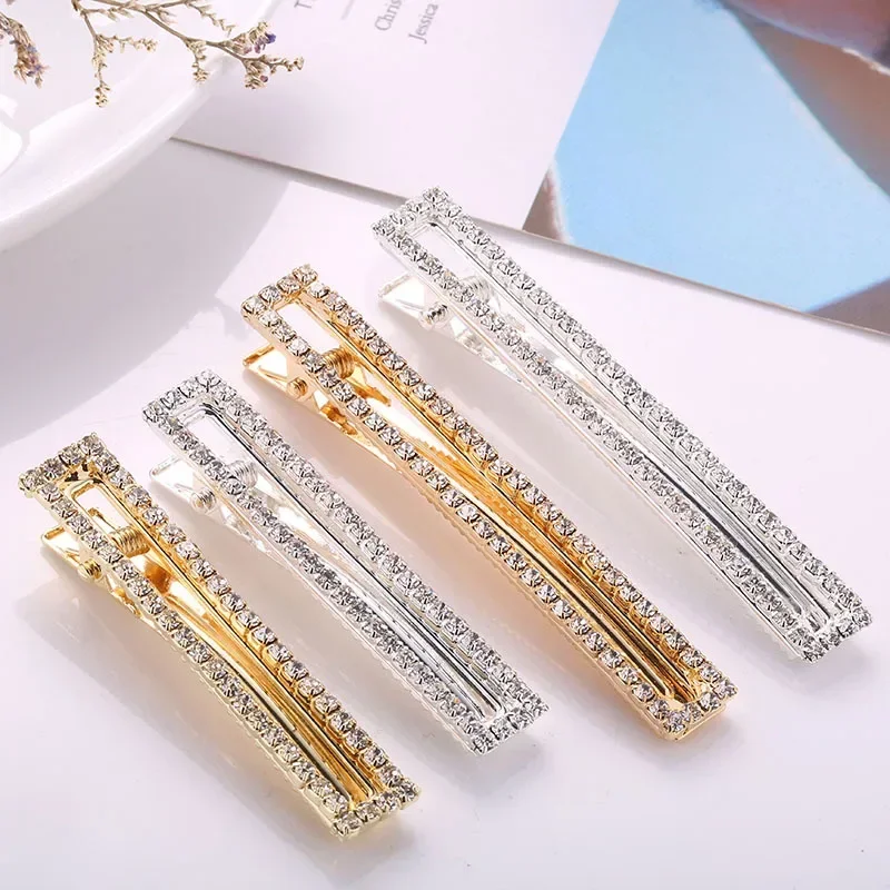 1 PCS moda Rhinestone geometria super flash klip akcesoria dla kobiet dziewczyny Hairclip nakrycia głowy — zdjęcie 2