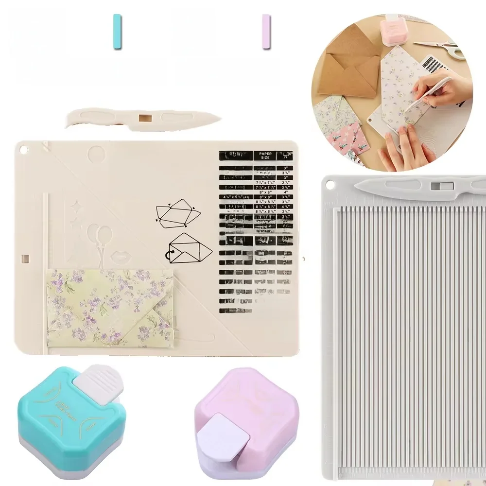 Wielofunkcyjna tablica do punktowania z siatką pomiarową karty papierowe urządzenie do tworzenia kopert tłoczone linie Scrapbooking materiały dla majsterkowiczów gilotyna do papieru — zdjęcie 2