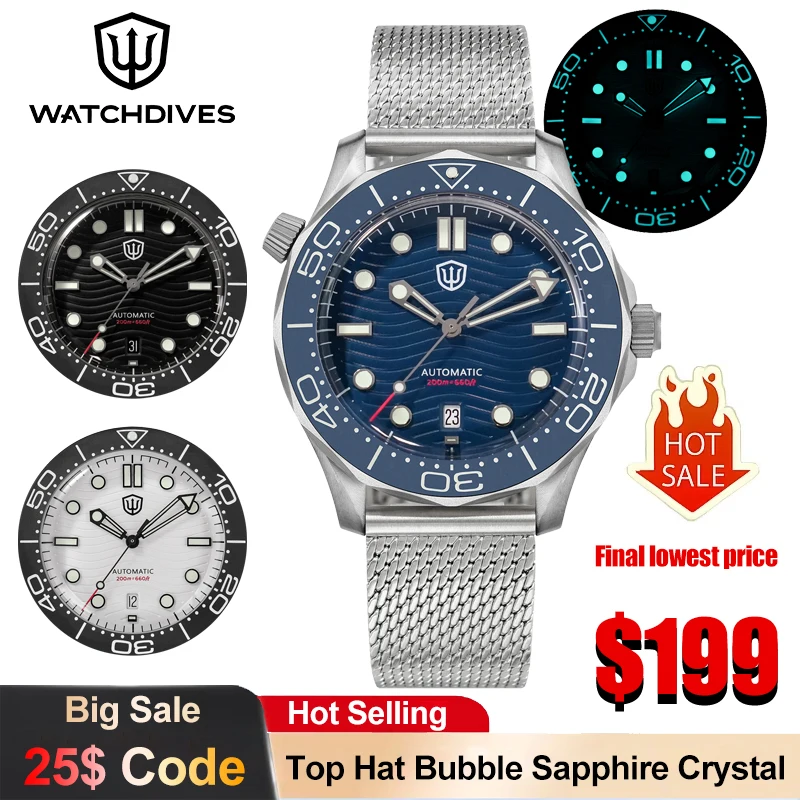 

Механические часы Watchdives WD007 V4 из титана с автоматическим механизмом PT5000, сапфировым стеклом Bubble Top Hat и люминесцентными элементами, класса люкс