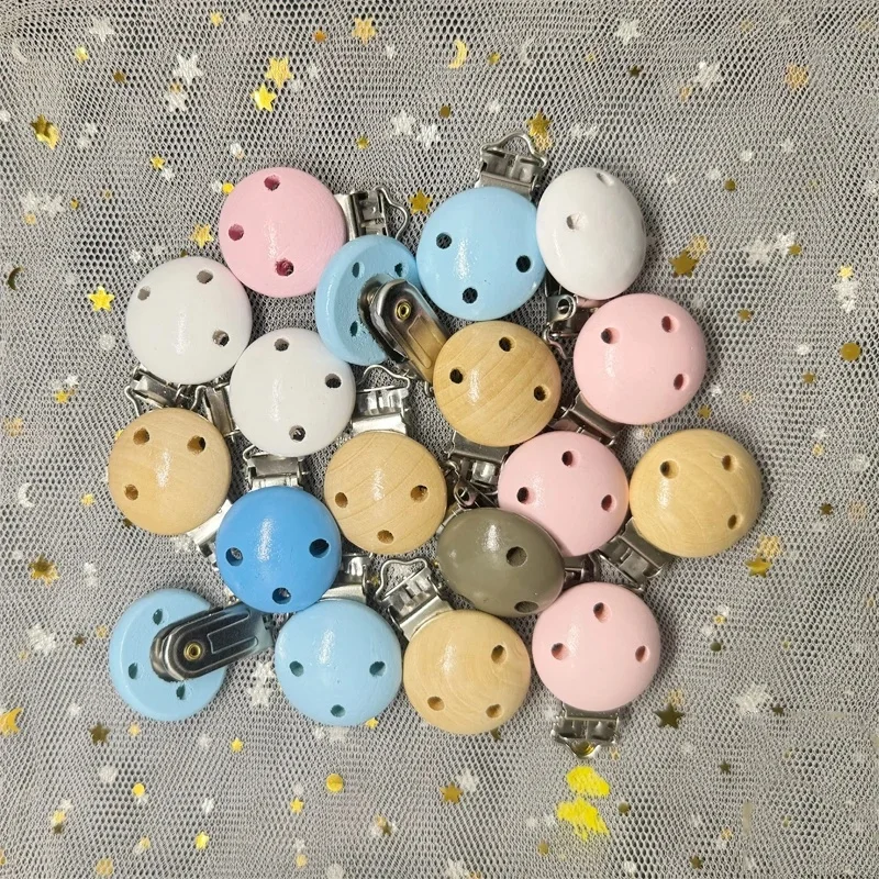 TeWindsor-Attache-sucette en bois naturel à mâcher pour bébé, jouet à mâcher de qualité alimentaire, porte-tétine rond, 1 pièce, 5 pièces, 10 pièces