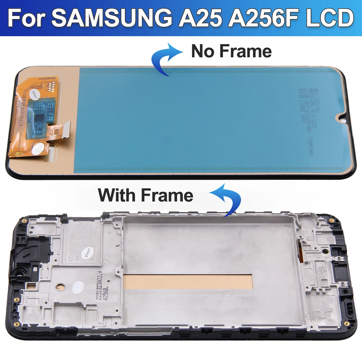 TFT Quality For Samsung A25 LCD Display Touch Screen with Frame, For Samsung A256B/DS A256B A256E A256U Display