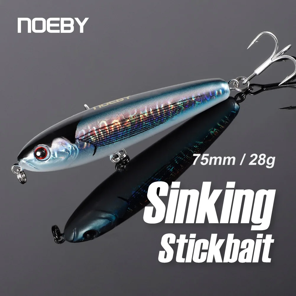 

NOEBY Sinking Pencil Fishing Lures 75mm 28g Long Casting Stickbait Wobblers Hard Bait Winter Sea Saltwater Fishing Tackle