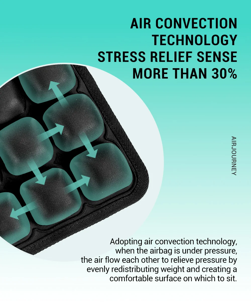 1pc 3D Ergonomic Chair Cushion For Long Sitting, Office Chair Car Seat Cushion, Adjustable Inflatable Cushion