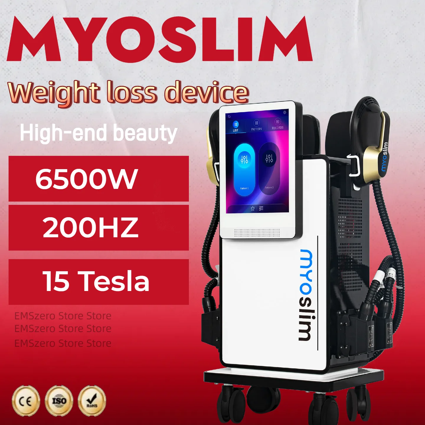 

EMS Body Sculpt Machine RF Sculpting Muscle Stimulation Burning Fat 6500W Slimming Weight Loss Equipment MYOslim HI-EMT EMSzero