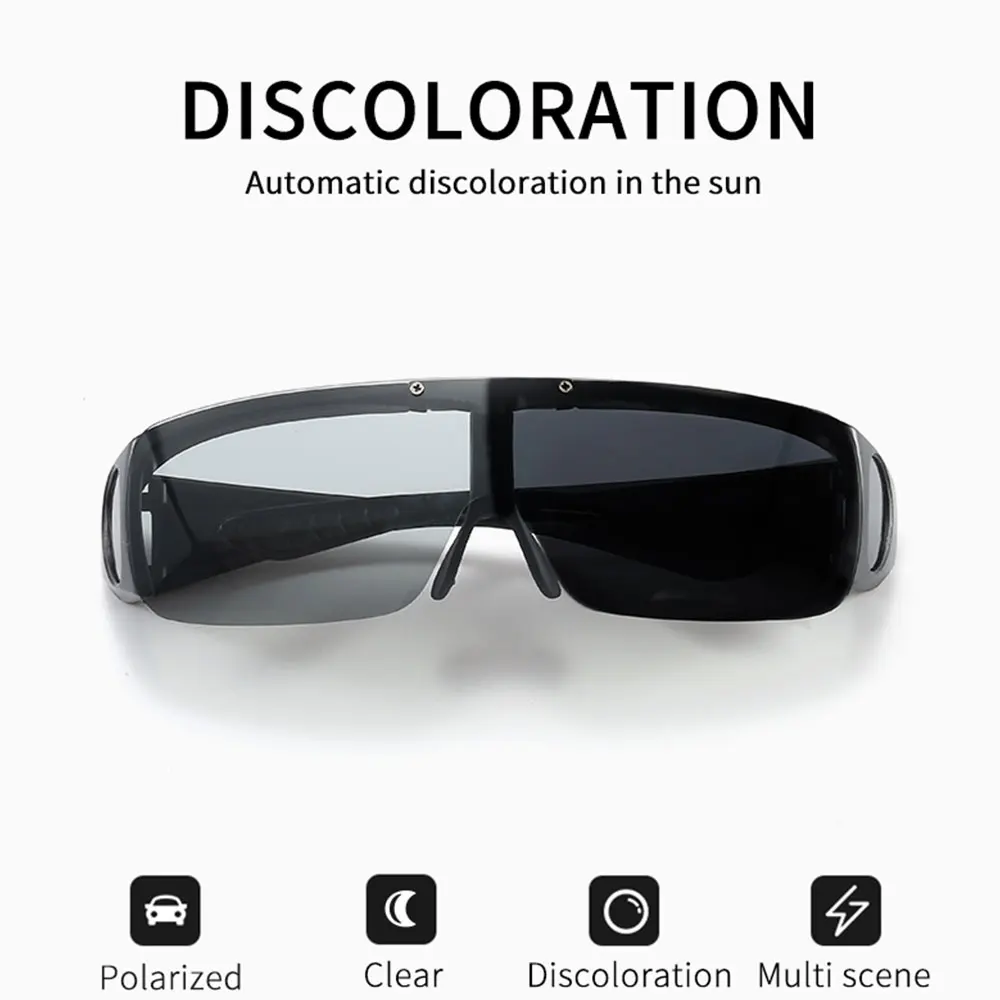 JSJM 2023 Classic Flip Up Polarized Sunglasses Men Photochromic Driving Fishing Sun Glasses Night Vision Driving Eyewear Gafas