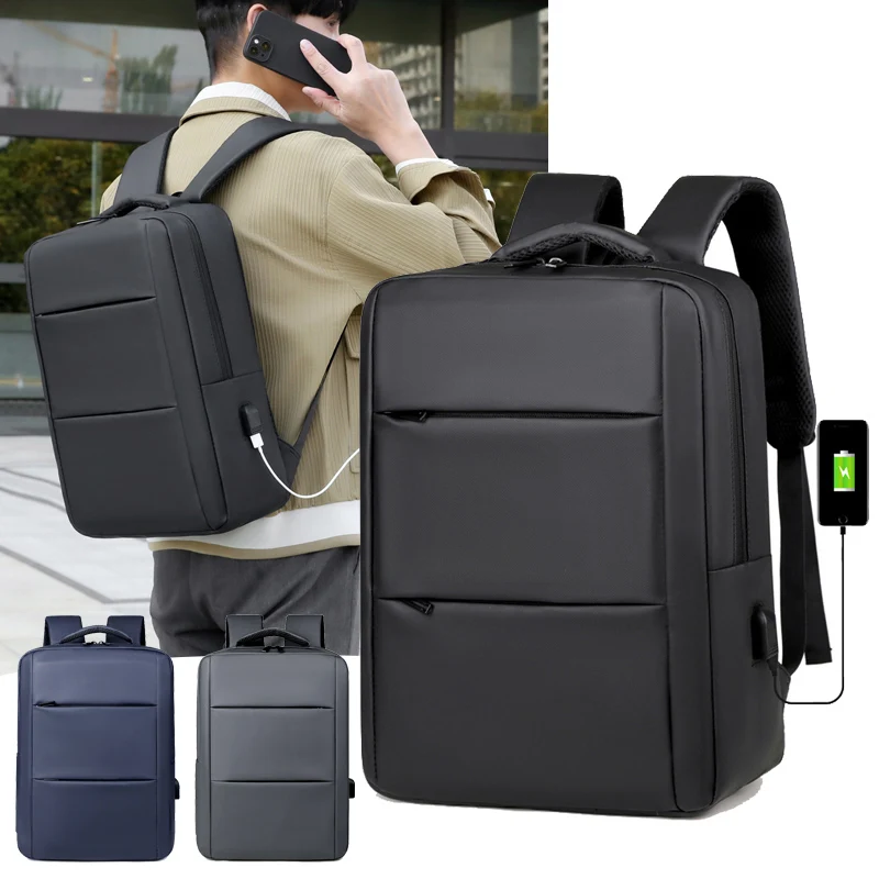 Mochila Impermeable Minimalista y Elegante con USB Mochila Unisex de Gran Capacidad para Portátil Multifuncional para Negocios y Viajes