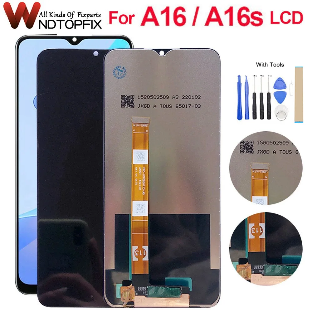 

6,52 "для OPPO A16 CPH2269 ЖК-экран сенсорная панель дигитайзер в сборе Замена для OPPO A16S CPH2271 ЖК-сенсорный экран