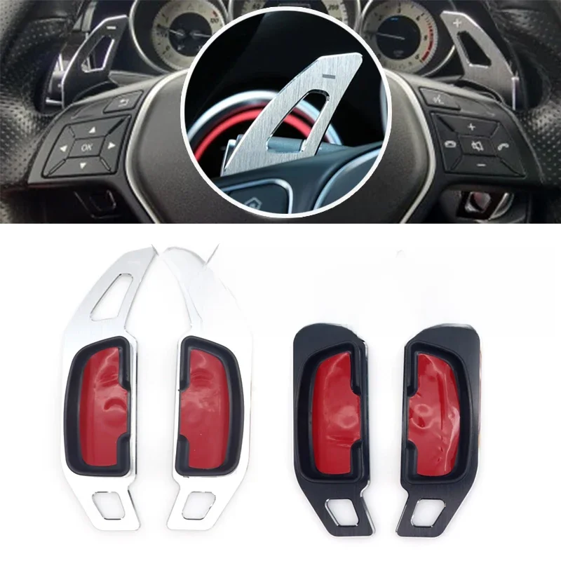 2x Extension de palettes de changement de vitesse pour volant Mercedes Benz Classe A B C E ML GL CLA GLA SL SLK W176 W246 C117 W212 W204 AMG