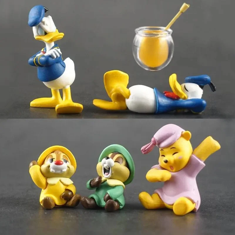 Disney Donald Duck Winnie l'ourson figurine modèle dessin animé figurines puce et Dale décoration de gâteau collecte de cadeaux pour enfants