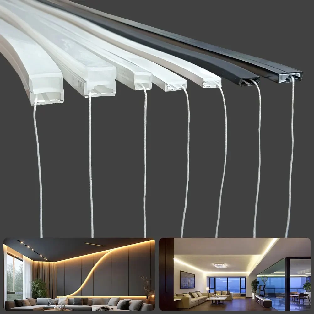 Tube néon en silicone IP67 étanche, flexible, en gel de silice souple, 1m 2m 3m 4m 5m pour bande lumineuse LED WS2811 WS2812B 5050 2835 COB