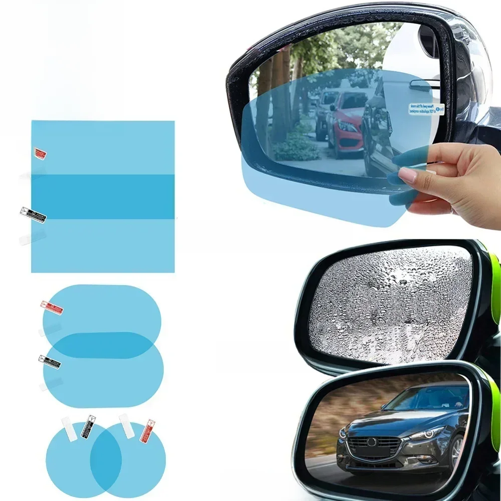 Car Rearview Mirror Protective Film Anti Fog Membrane Anti-Glare Waterproof Rainproof Car Sticker Clear Film