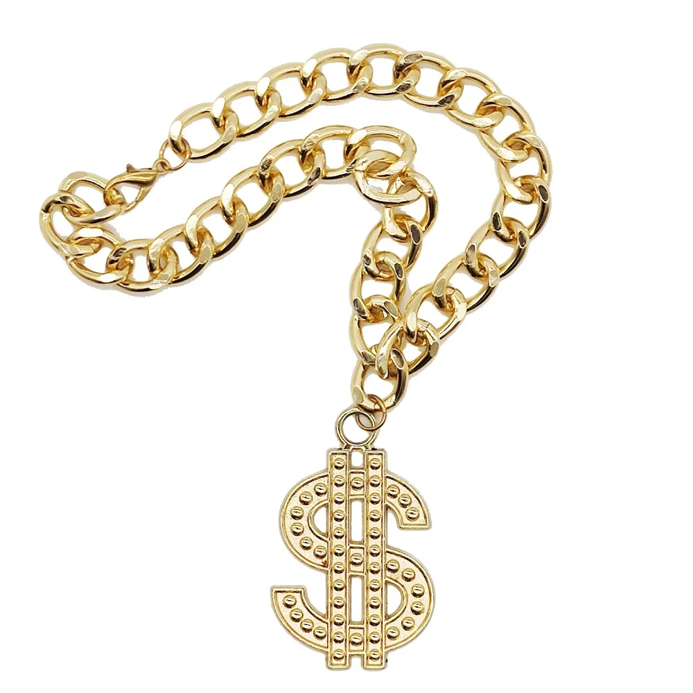 

Gold Chain Pet Necklace with Dollar Sign Pendant – Hip Hop Style Accessory for Dogs & Cats