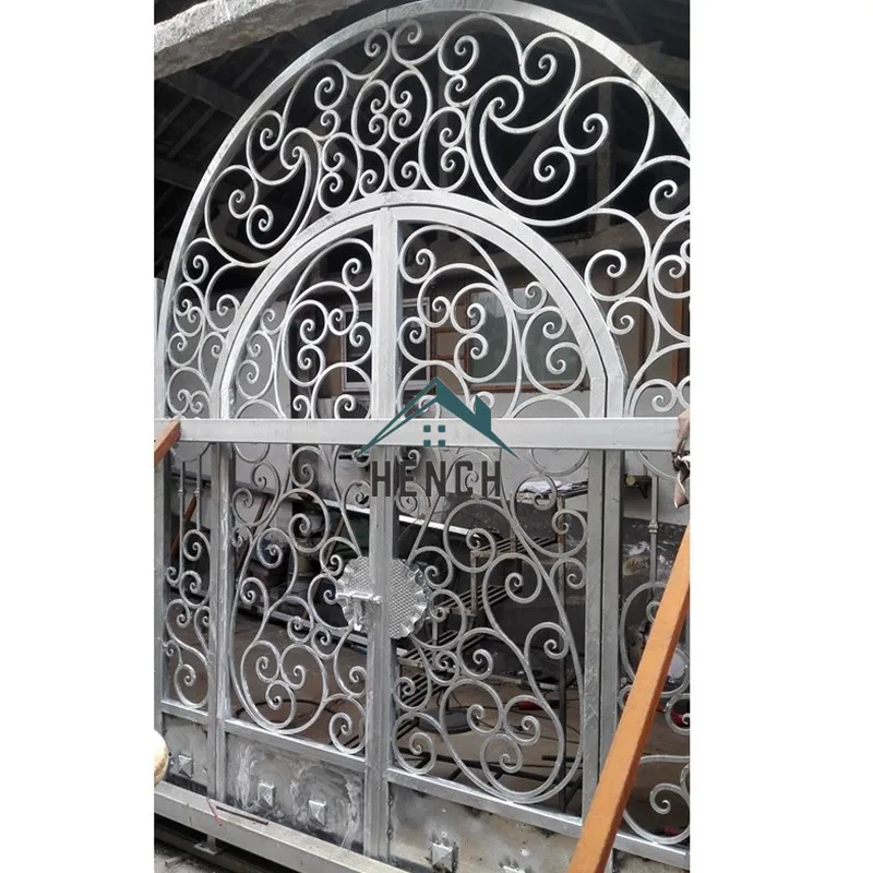 Home Steel Garden Driveway Fence, ferro forjado Gates, projeto para casa, China fabricantes fornecedores