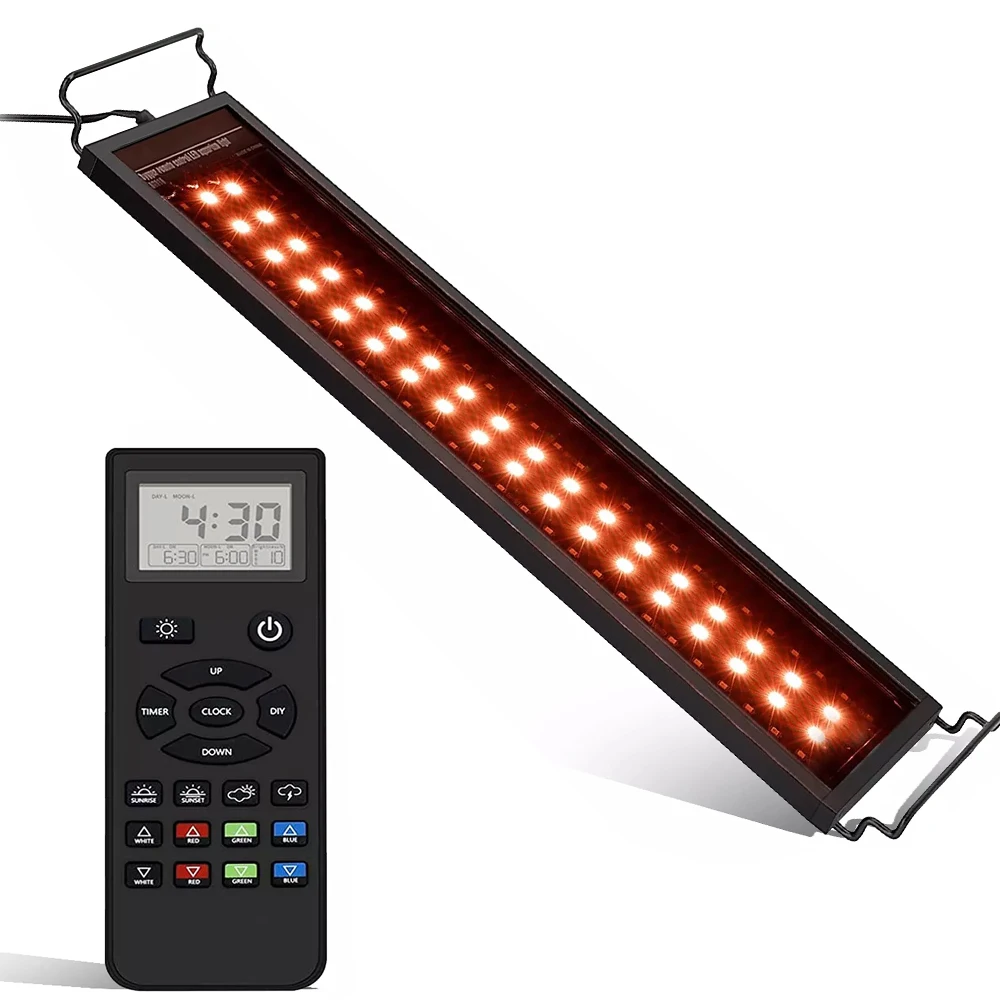 

30-120cm wireless remoter full spectrumLED aquarium led light reef fresh water grow plant light timer dim LCD dawn dusk