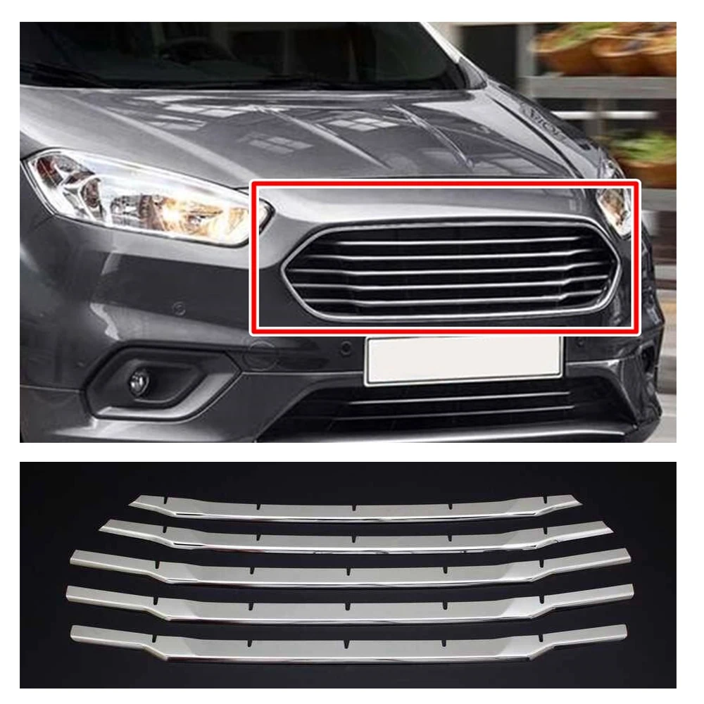 For Ford Courier Chrome Front Grill 5 Pcs 2018 and Up Model. Stainless Steel. A+ Quality. Automotive Modify Car Styling