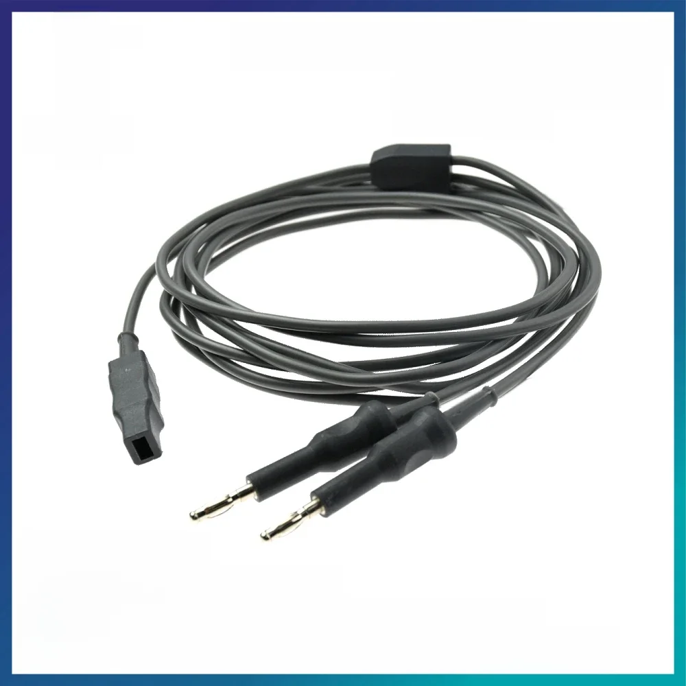 Kabel do kleszczy bipolarnych wielokrotnego użytku ESU-006A2, podwójne złącze bananowe 4.0mm, gniazdo IEC, popularne złącze z włókna nylonowego, kabel silikonowy 3m — zdjęcie 2
