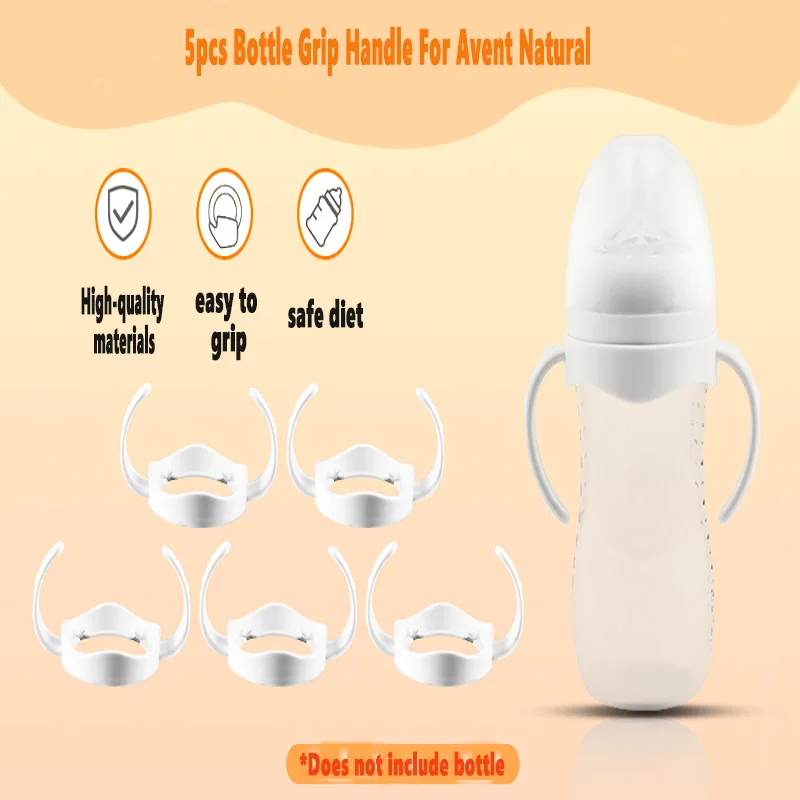 5pcs/set  Bottle Handle NEW Bottle Grip Handle For Avent Natural Wide Mouth PP Glass Feeding Baby Bottle Accessories