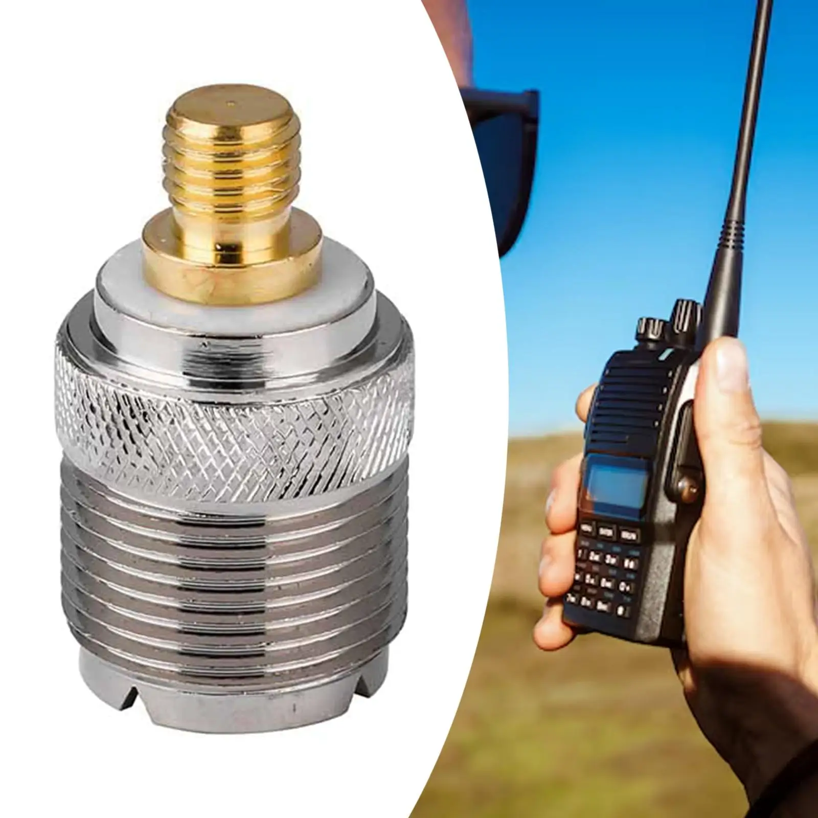 UHF Female Coaxial Connector High Performance Compact Replaces Auto Modification SO239 to M6 Adapter RF Coax Connector Adapter