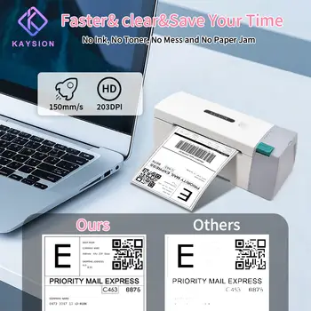 KAYSION Přenosná termální tiskárna štítků bez nutnosti inkoustu 4x6 pro malé firmy WiFi Bluetooth USB Vysokorychlostní expresní letecký doklad 10 nejlepší prodej 100mm termální tiskárna - №9