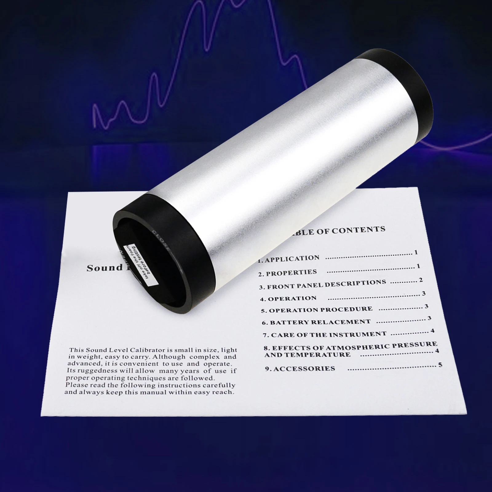 Handheld Calibrator Sound Level Meter 94dB & 114dB Output Levels for 1 inch and 1/2 inch mic Noise Decibel Tester