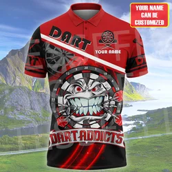 Custom Name Darts Player Sports Beer Game Retro 3DPrint Summer Casual Harajuku Polo Shirts Jersey Streetwear Short Sleeves XN20