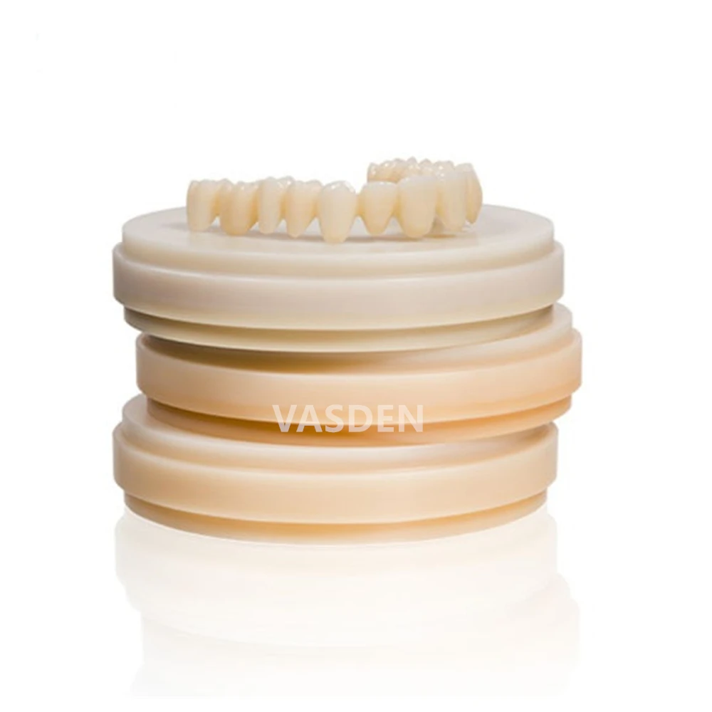 VASDEN-bloco de consumíveis dentários de nível superior, PMMA 98mm, qualidade avançada, multicamadas, BL1, BL2, BL3 cores