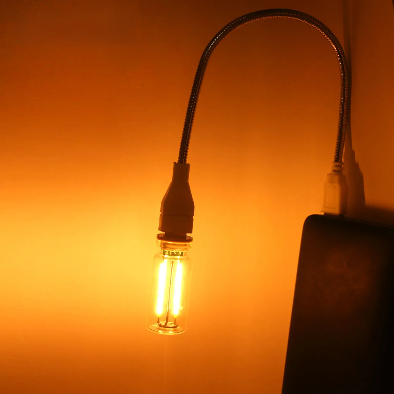 1pcs 0.3W 5V Retro Edison Dimming Light Bulb Light Source USB Mobile Power Interface Light Night Light Power Bank Laptop