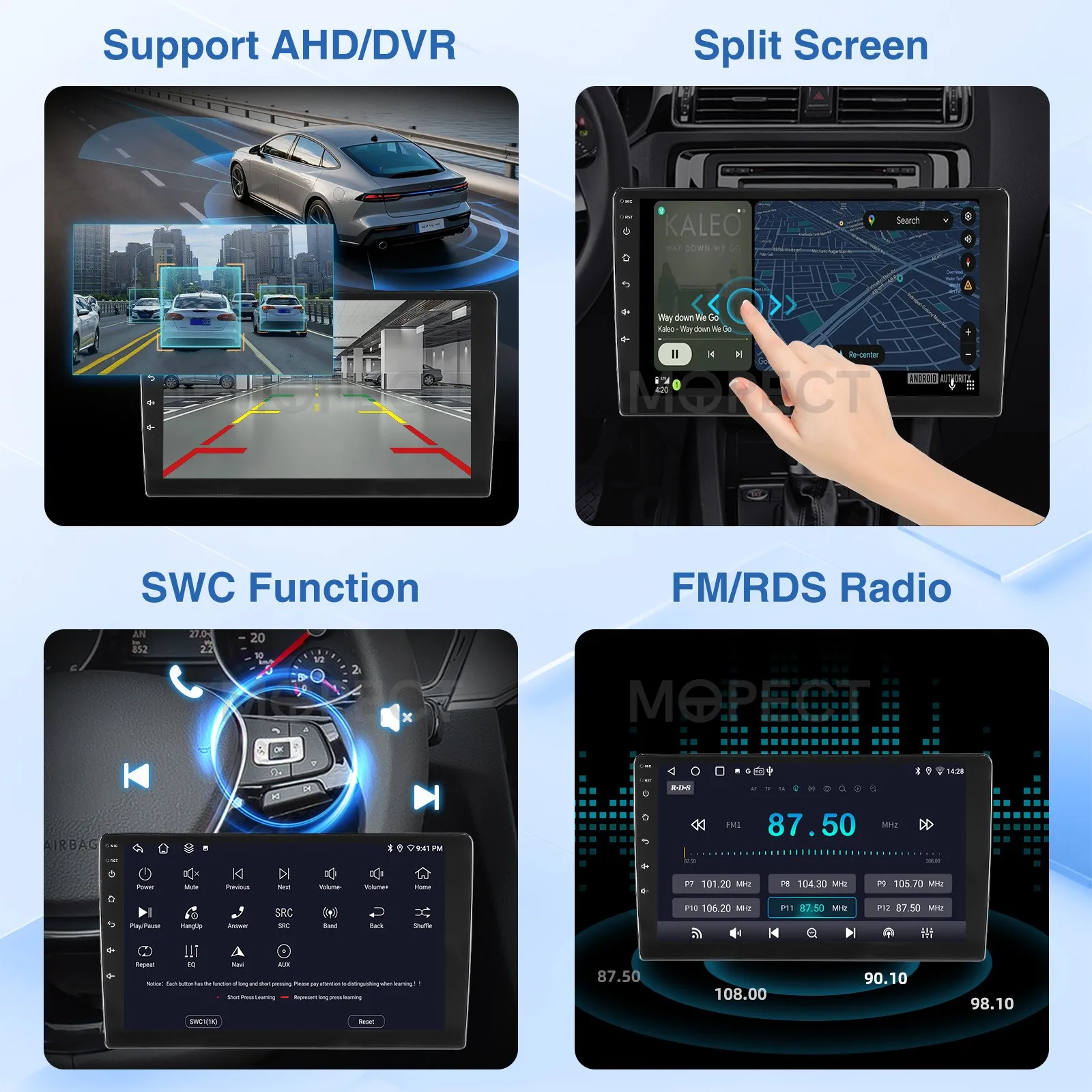 Radio Estéreo para Auto Android 15 de 9 Pulgadas para VW Polo 6R 6C V 2009-2017, Apple CarPlay, 4+64G, Pantalla Táctil, DAB&DVR&AHD, GPS, Navegación, FM/AM, WiFi, SWC 5