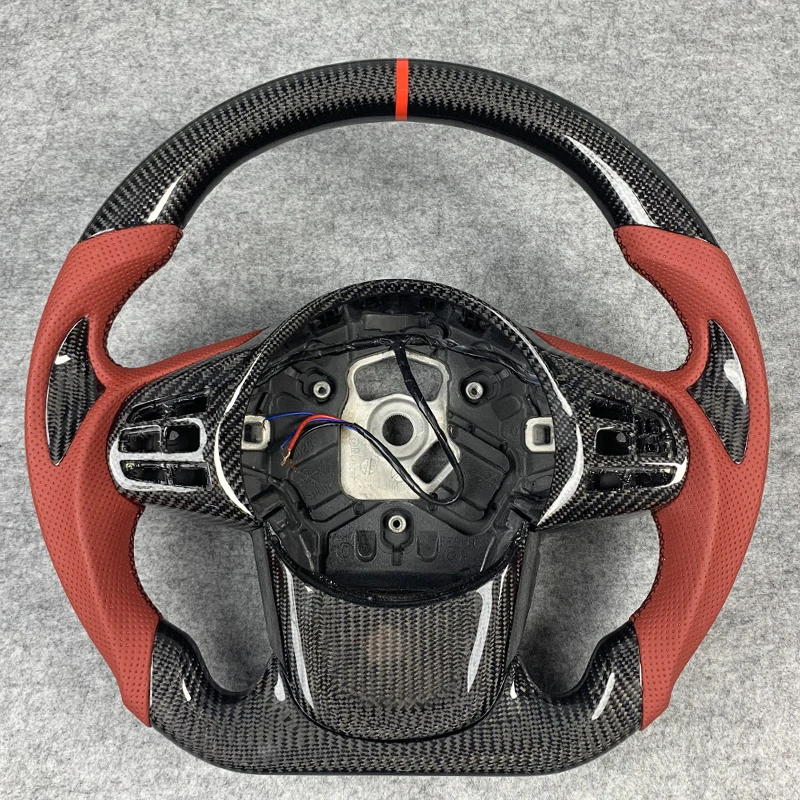 

For Toyota GR Supra A90 A91 2018-2022 Carbon Fiber Steering Wheel Perforated Leather LED Customized