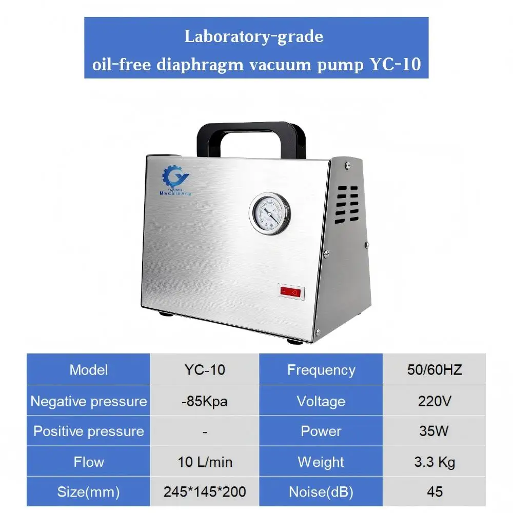 Oil-Free Diaphragm Vacuum Pump — Adjustable Positive/Negative Pressure, Portable, for Laboratory Vacuum Filtration