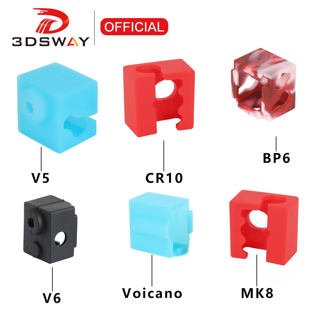 Dla E3D V6/V5 MK7 MK8 MK9/Volnaco /BP6 blok grzewczy skarpetki silikonowy rękaw blok grzewczy Hotend obudowa ochronna do części drukarki 3D