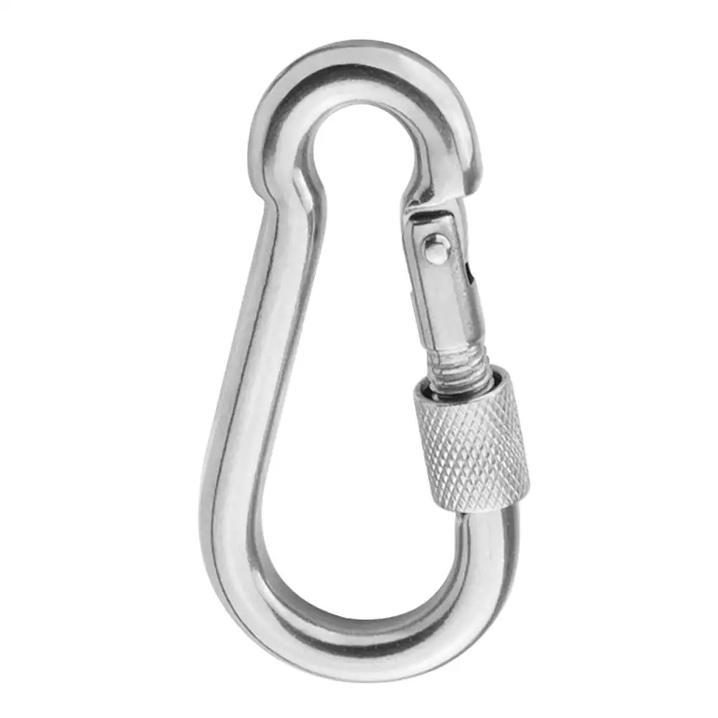 80mm Yoga Hommock Carabiner Hooks Clip Locking Heavy Duty Hanging Buckle Fitness Accessories