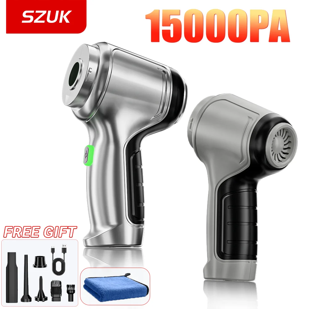 SZUK Portable Car Vacuum Cleaner 15000PA Powerful Cordless Cleaning Machine Wireless Handheld Strong Suction Mini Vacuum Cleaner