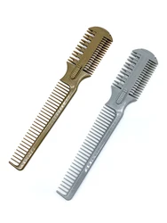 1pc 3 Sides Hair Razor Comb With 2 Removable Blades Cutter Cutting Thinning Shaper Haircut Trimmer Wide Teeth Styling Tool