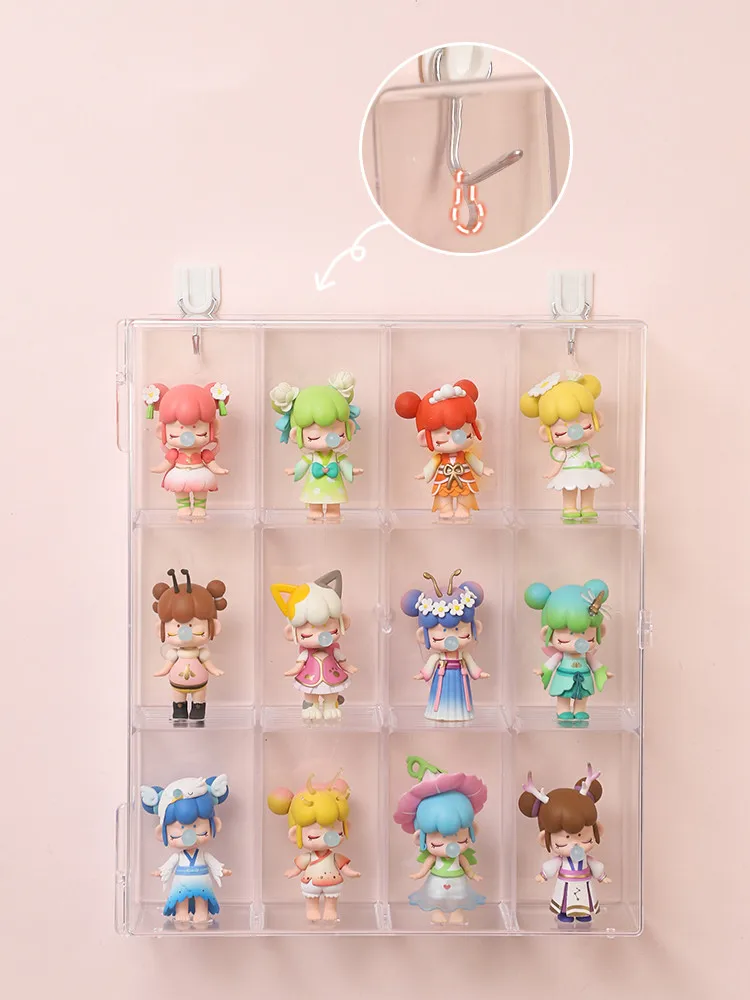 Wall Mounted Showcase Clear Acrylic Blind Box Figures Display Case Figures Display Stand Dust Proof Doll Toy Storage Box