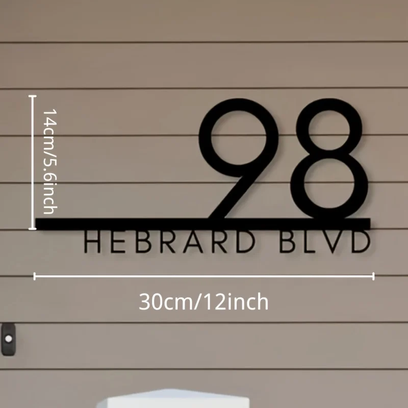 Custom Metal House Plaque - Tailor-Made Address Sign for Doors/Mailboxes, Personalized Name & Number Plaque, Outdoor Wall Plaque image 2