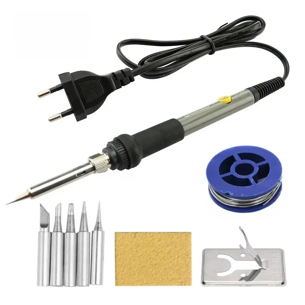 60W Verstelbare Temperatuur Elektrische Soldeerbout Lassen Ijzer Rework Station Warmte Pen Tips DIY Reparatie Tool - afbeelding 2