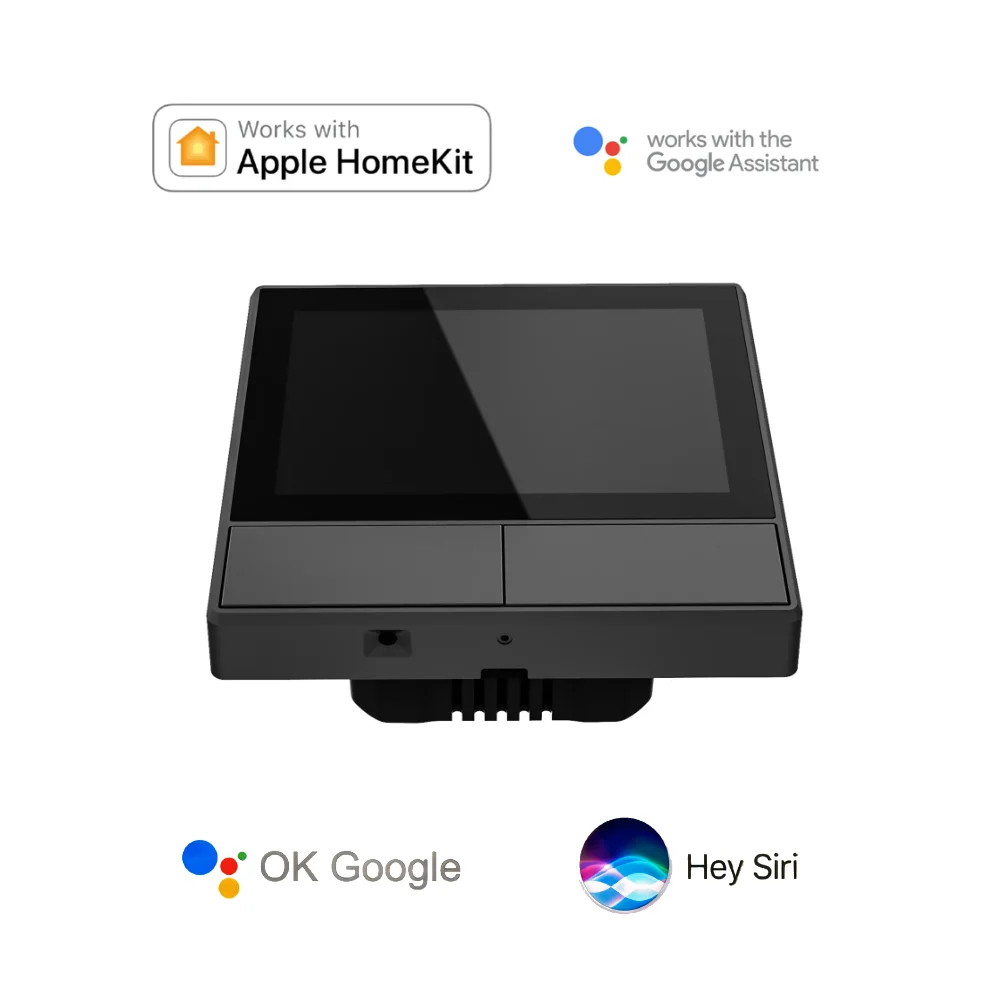 Touch Screen For Apple HomeKit NS Panel Roller Shutter Scenes Thermostat Smart Home WiFi Switch 2 Relay Siri Google Assistant