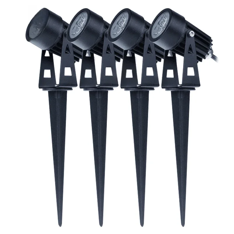 Lanterne de jardin imperméable à pic, éclairage LED, spot lumineux d'extérieur, idéal pour une pelouse, un jardin ou un sentier, 1/3W, ac 110, 220V, dc 12V, 4/10 pièces
