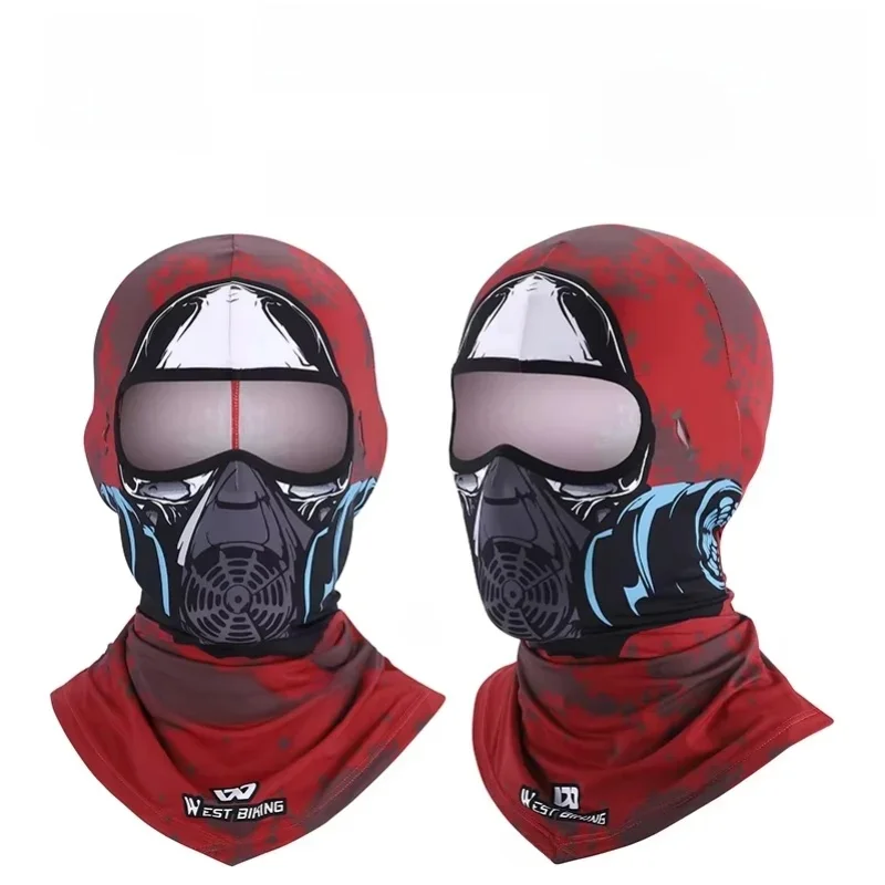 AliExpress West Biking WEST BIKING 3D Skull Pattern Motorcycle Balaclava Summer UV Protection Cycing Caps For Men MTB Road Bike Full Face Ice Silk Mask