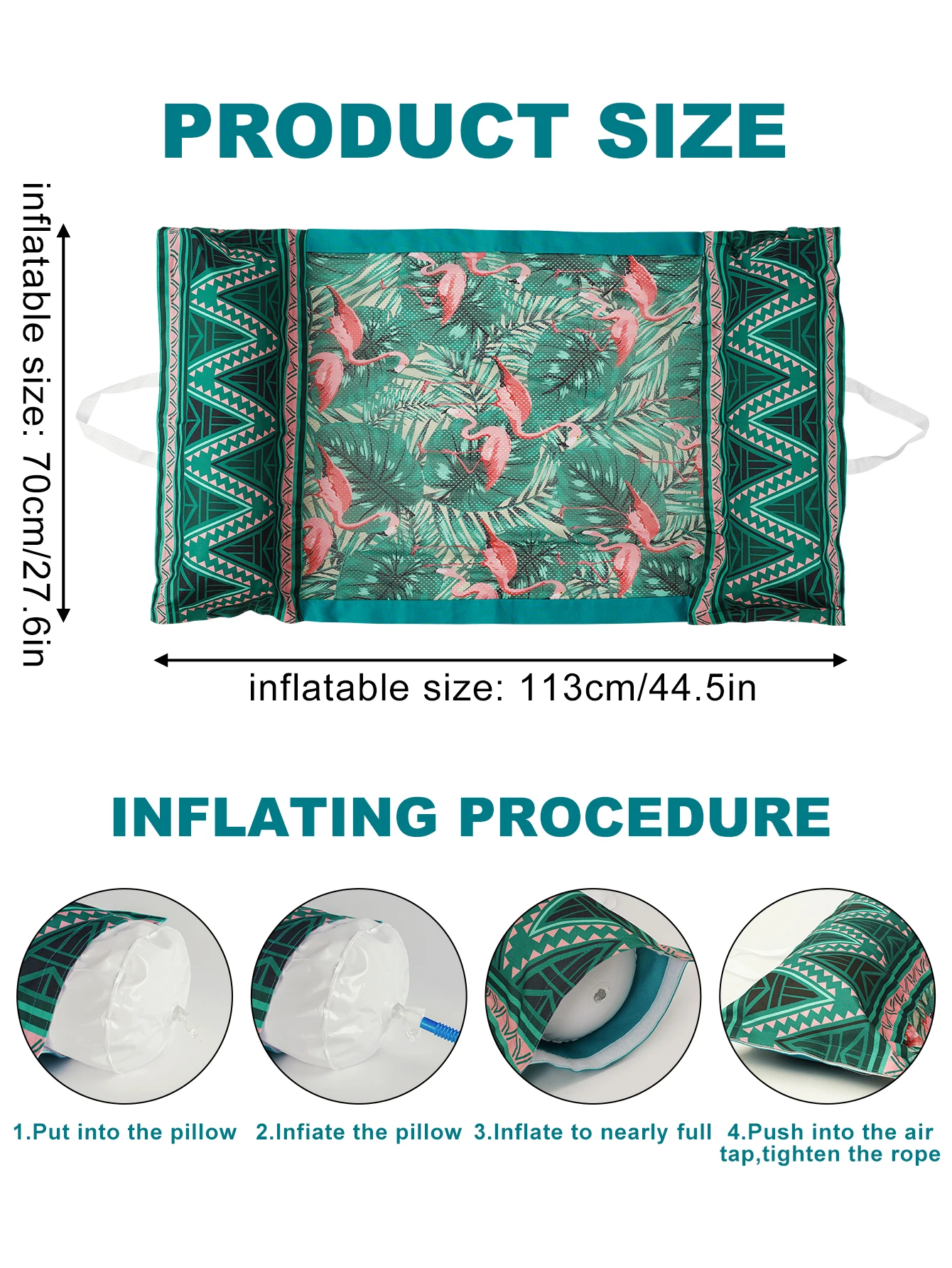 1pc Inflatable Fabric Pool Float Hammock Water Lounger Floating Bed with Pillow Handles for Swimming Pool Beach Summer Vacation view 5