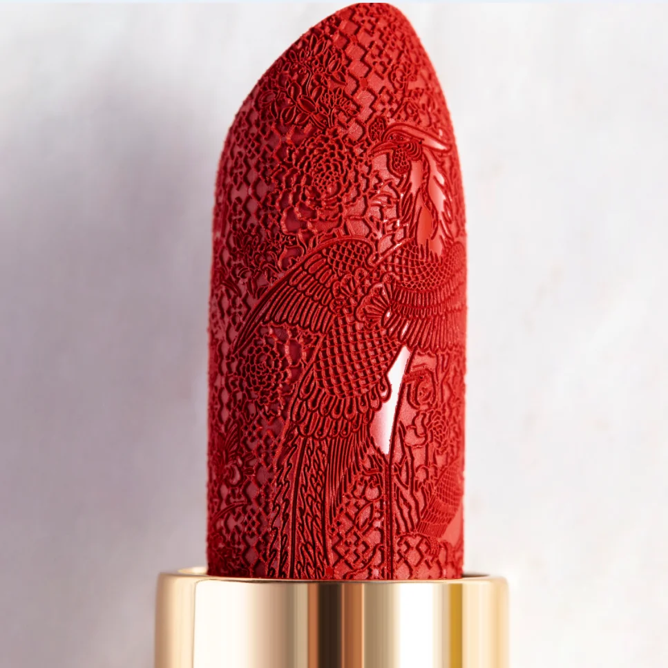 CATKIN Semi Matte Carving Lipstick, Rouge Wine Red Long Lasting Hydrating Lip Stick Makeup Waterproof Creamy Texture, Crossover