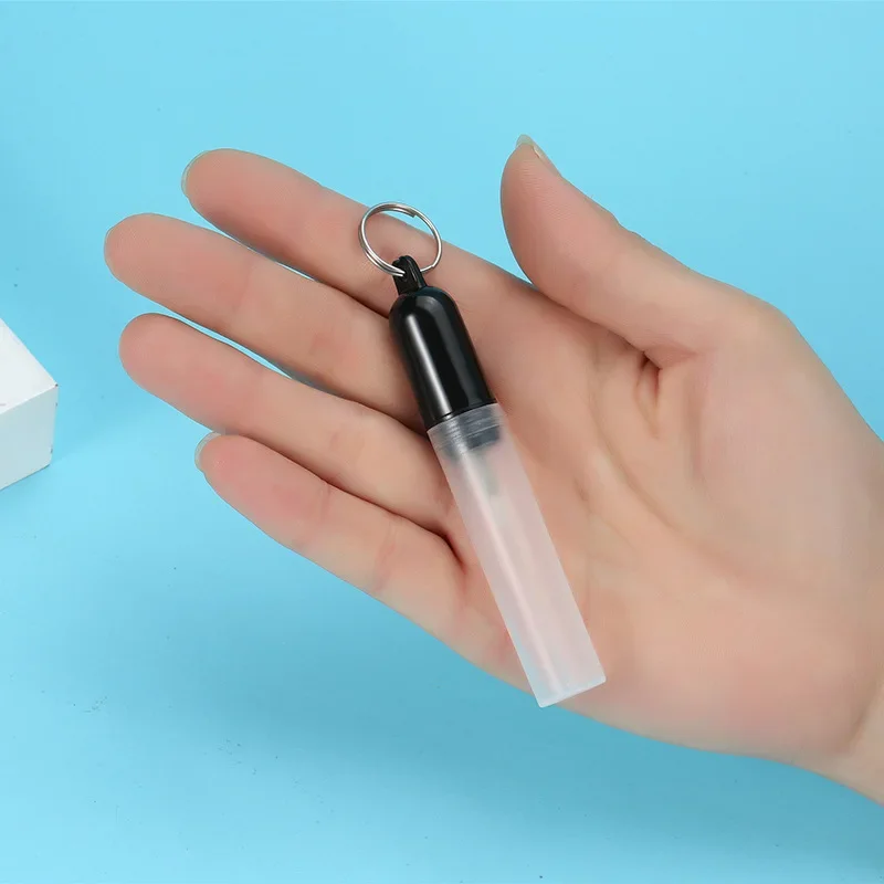 Butelka z rozpylaczem 3ml 5ml plastikowe perfumy butelka próbka brelok Snap-on dozownik do perfum butelka Mini przenośny Spray pojemnik na perfumy w kształcie długopisu — zdjęcie 2