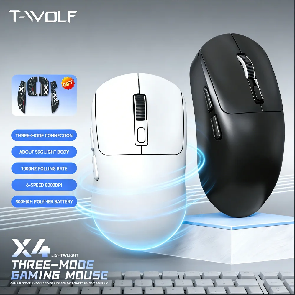 

Игровая мышь X4 RGB, 2,4G, беспроводная, Bluetooth, проводная, три режима работы, эргономичные ручки, 6 уровней DPI, регулируемая, USB, оптическая, для геймеров