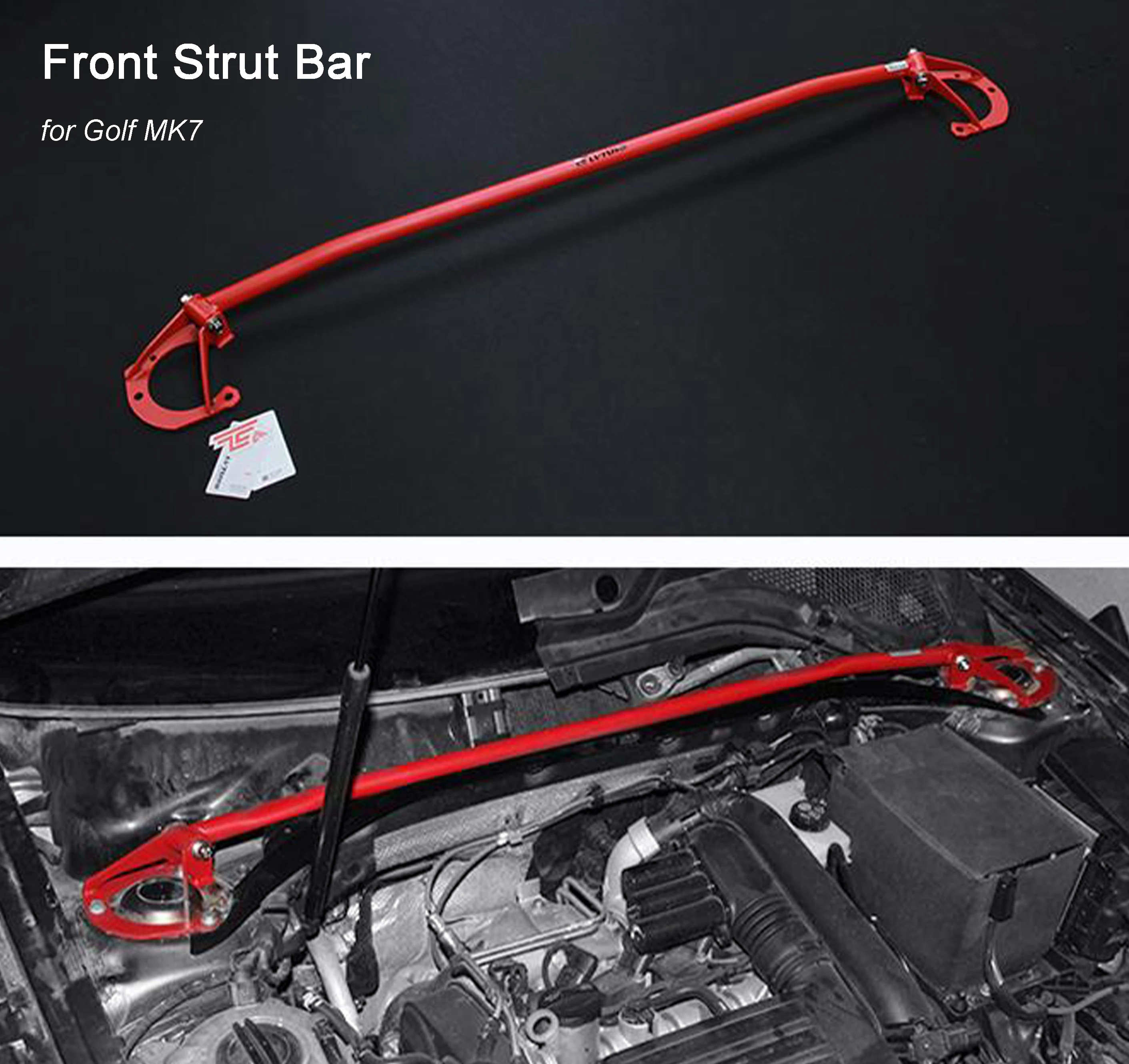 Racing Car Front Chassis Suspension Upper Strut Tie Bar Rear Lower Subframe Brace Kit Anti Roll Bar For VW Golf GTI MK7 R-Line